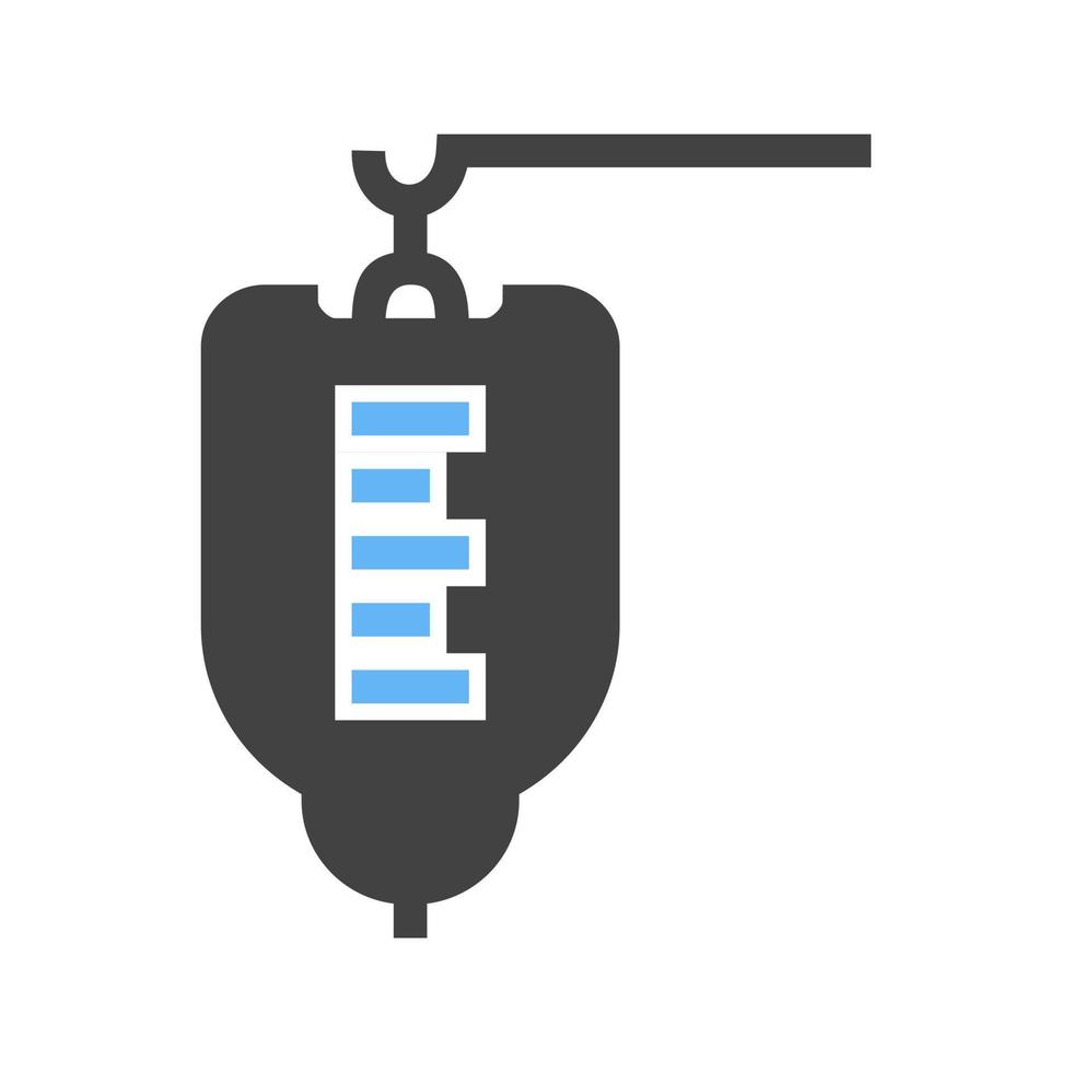 icône bleue et noire de glyphe de goutte à goutte médicale vecteur