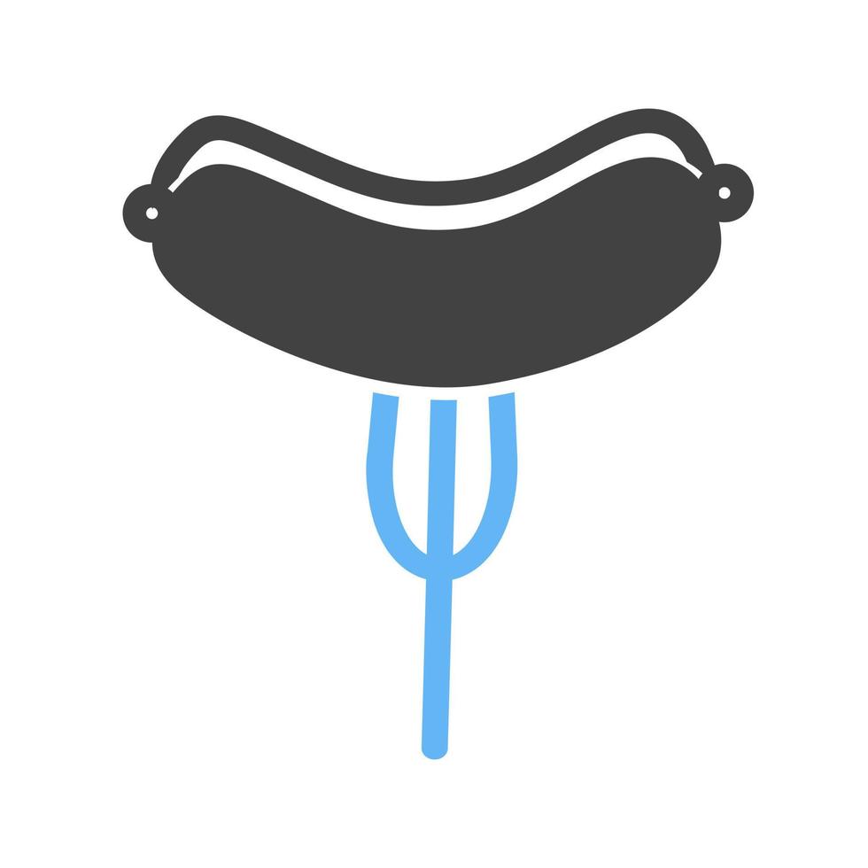 icône bleue et noire de glyphe de hot-dog vecteur