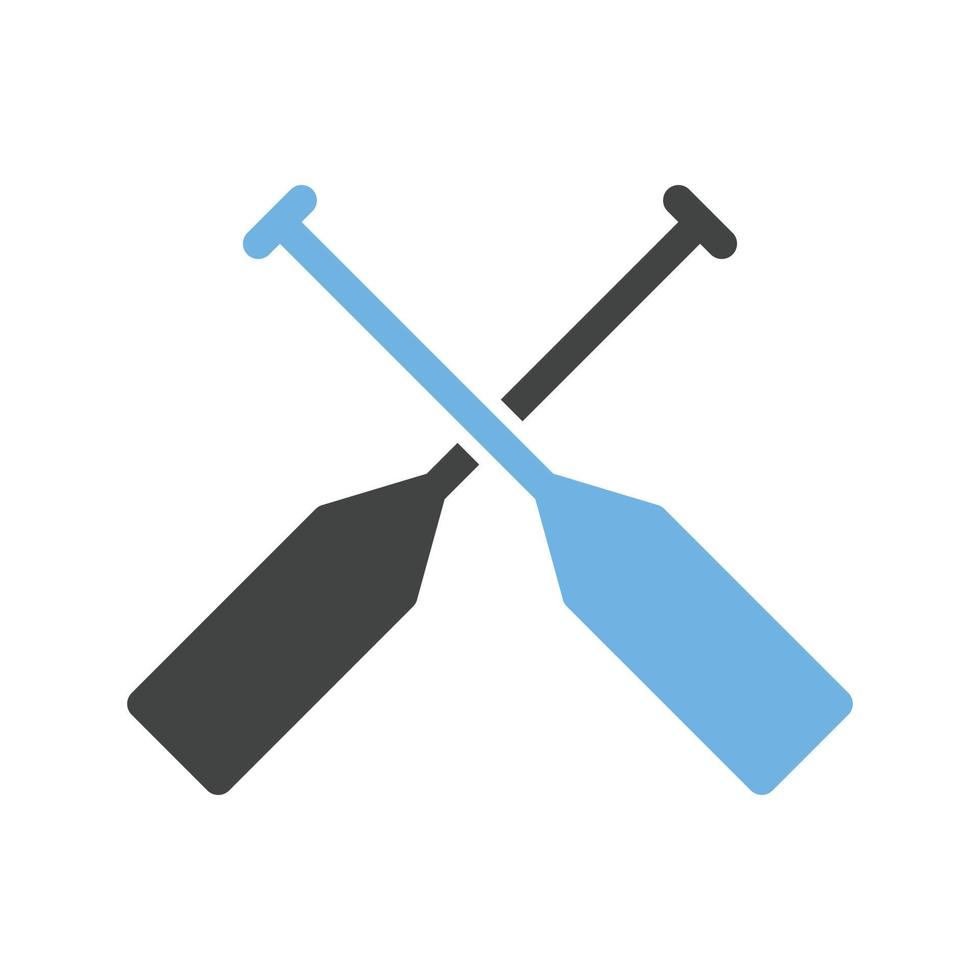 icône bleue et noire de glyphe de rames vecteur