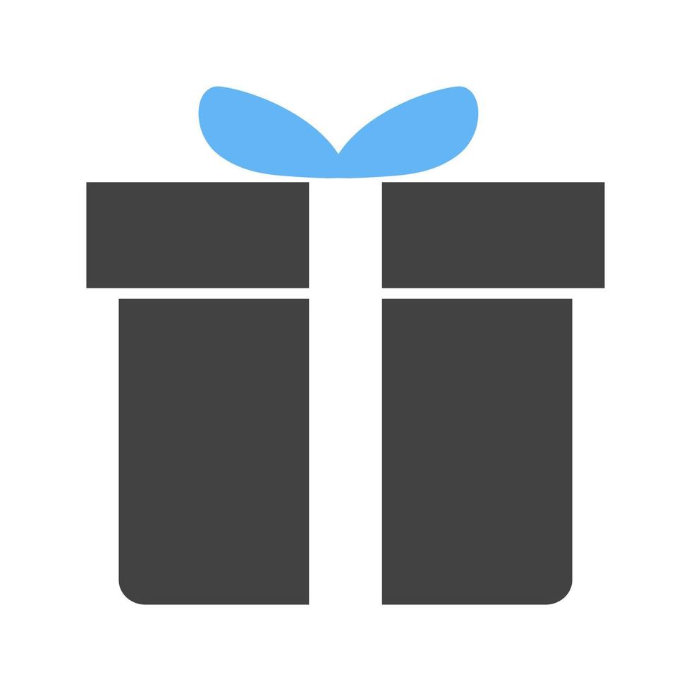 icône bleue et noire de glyphe de boîte cadeau vecteur