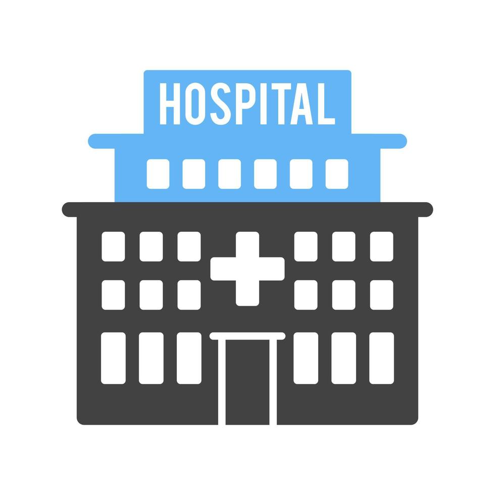 icône bleue et noire de glyphe d'hôpital vecteur