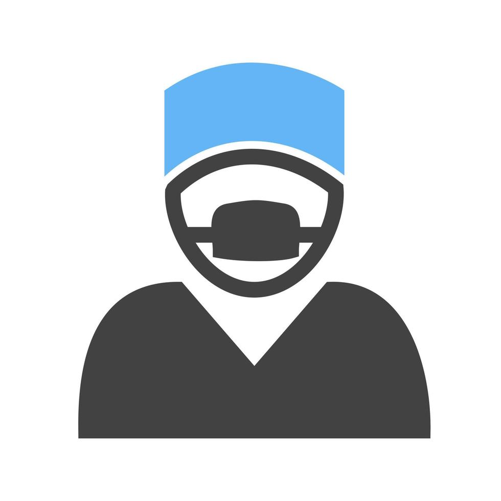 icône bleue et noire de glyphe de chirurgien vecteur
