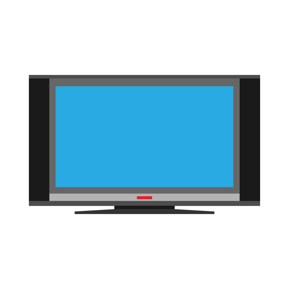 équipement de télévision plasma icône vectorielle de divertissement électronique vue de face. intérieur de l'écran plat intelligent de la télévision vecteur