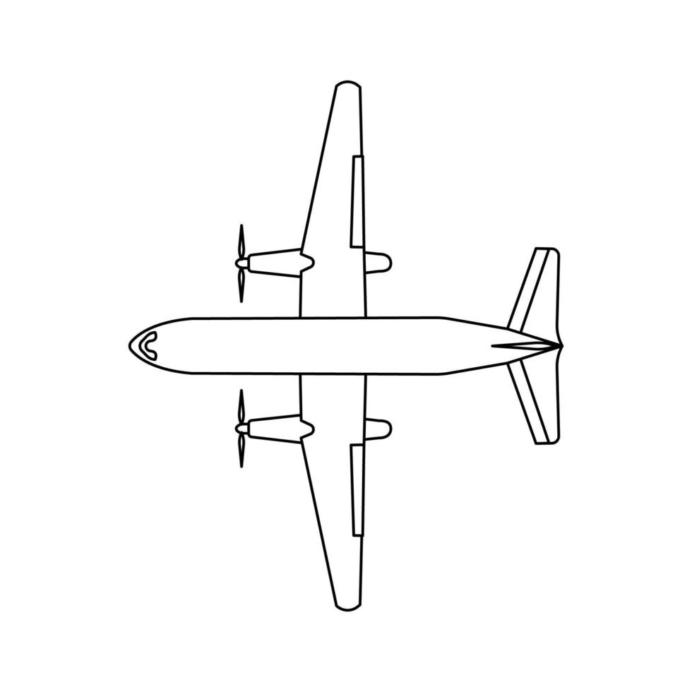 avion voyage vecteur icône illustration contour de transport. symbole d'avion et voler avion transport isolé ligne blanche mince