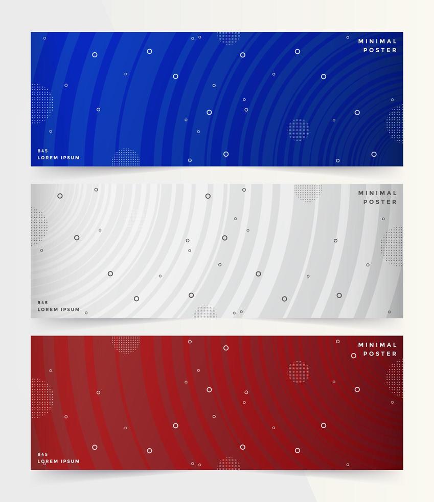 ensemble moderne de bannières avec dégradé coloré vecteur