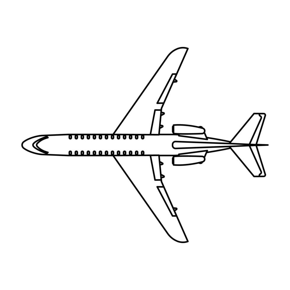 avion voyage vecteur icône illustration contour de transport. symbole d'avion et voler avion transport isolé ligne blanche mince