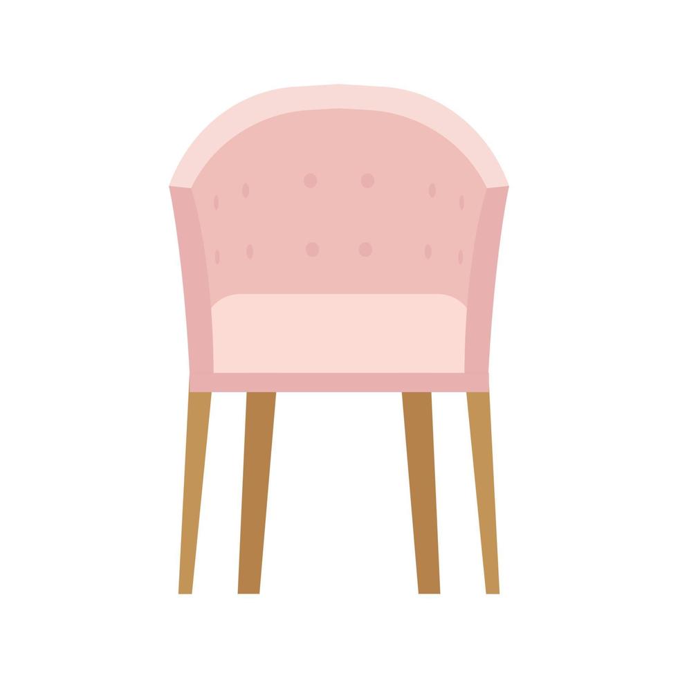 illustration d'icône de vecteur de meubles de vue de face de fauteuil isolée. intérieur moderne siège de maison confortable relax élément plat