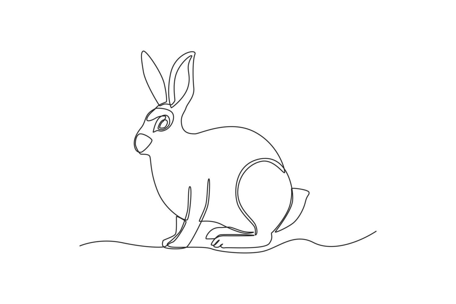 un dessin au trait continu d'un lapin. notion animale. illustration graphique vectorielle de dessin à une seule ligne. vecteur