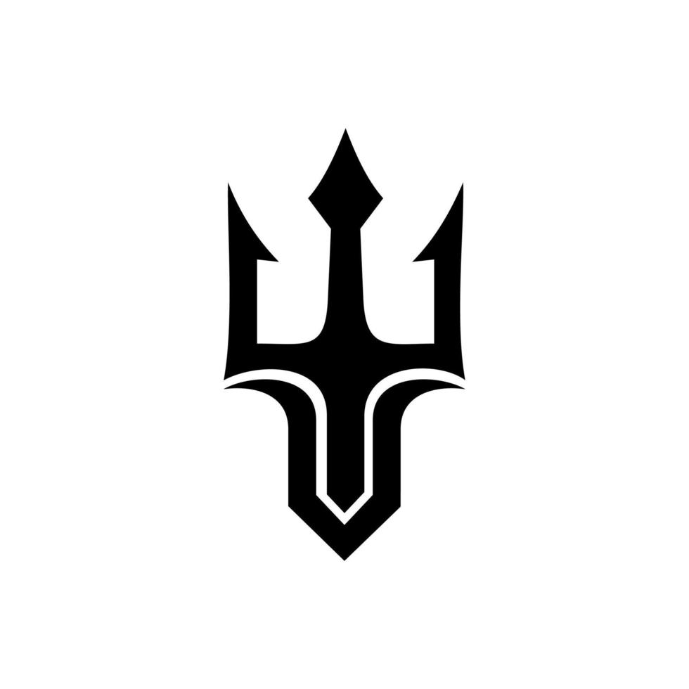 logo de la silhouette des tridents vecteur