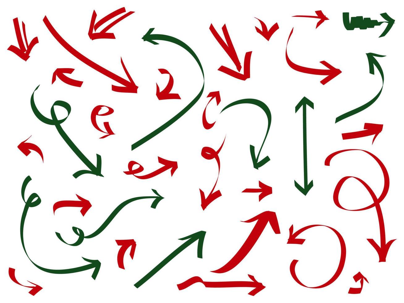 ensemble d'icônes de flèches dessinées à la main. icône de flèche avec différentes directions. illustration vectorielle de griffonnage. isolé sur fond blanc vecteur