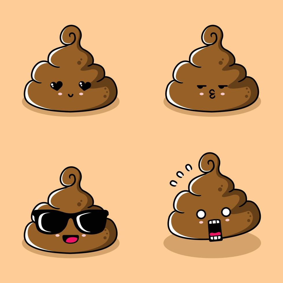 illustration vectorielle d'emoji de caca mignon vecteur