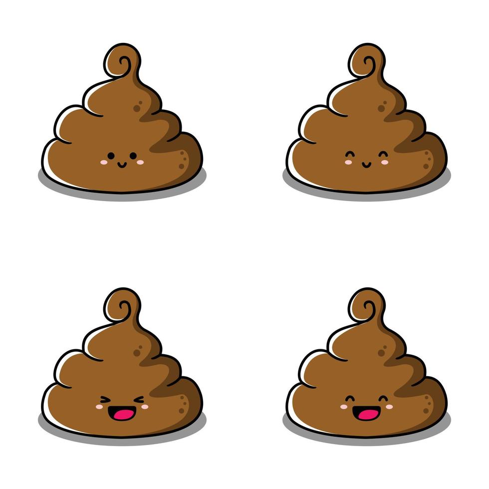 illustration vectorielle d'emoji de caca mignon vecteur