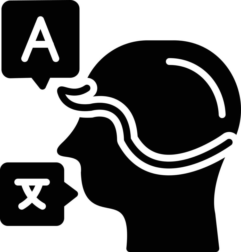 icône de glyphe bilingue vecteur