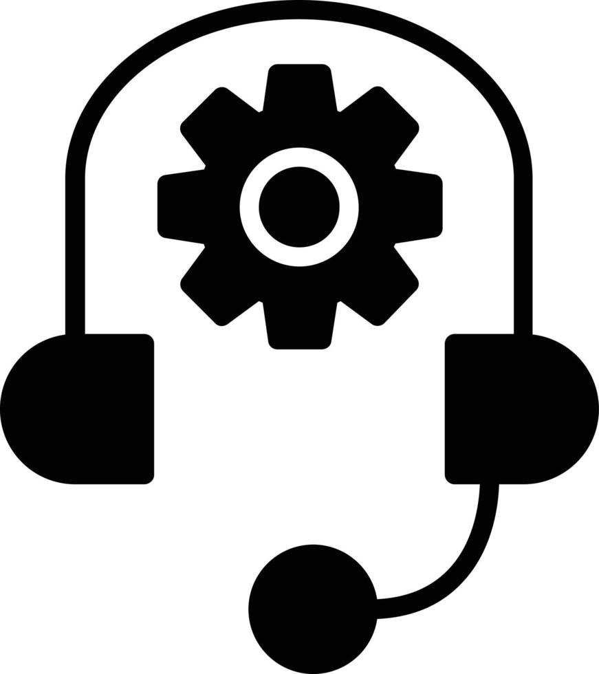 icône de glyphe de support technique vecteur