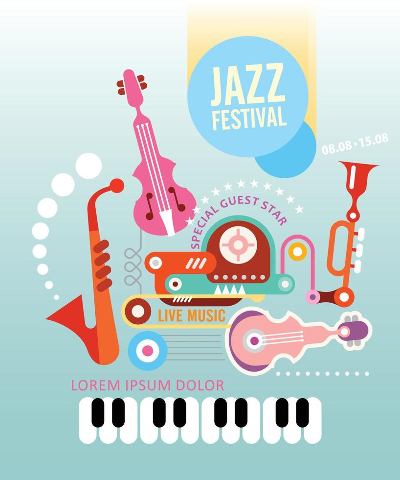 modèle d'affiche de festival de musique vecteur