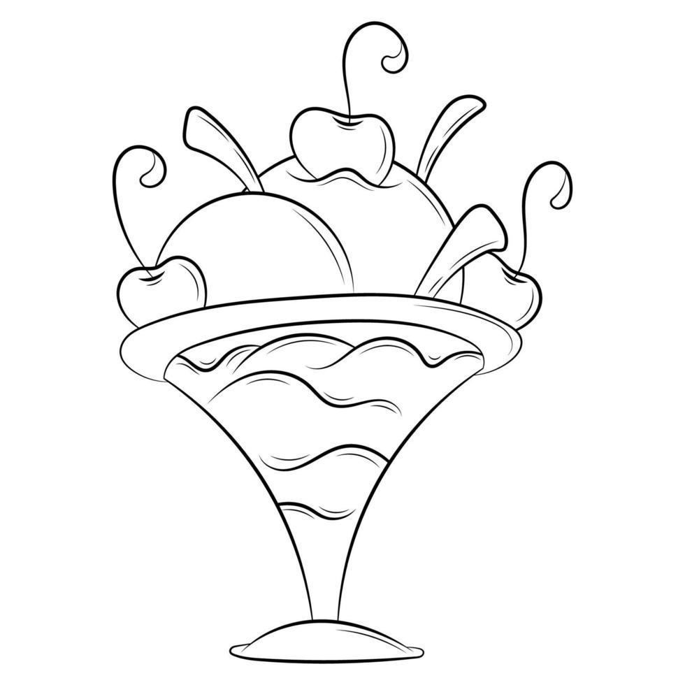 illustration de doodle de crème glacée. isolé sur fond blanc. vecteur