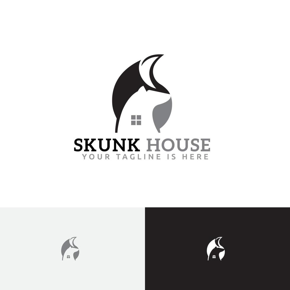 skunk house accueil bien immobilier logo immobilier vecteur