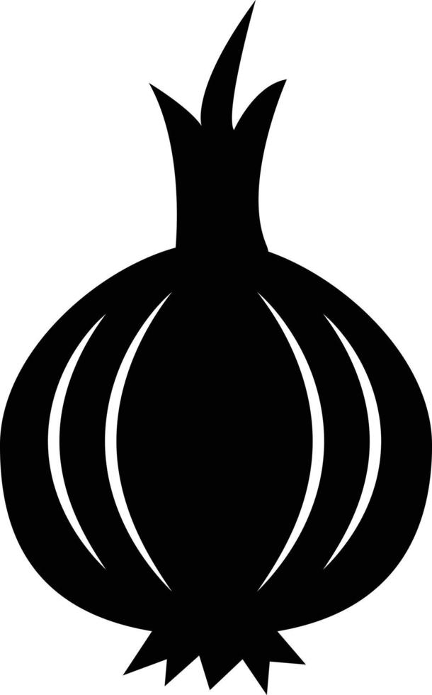 icône d'oignon sur fond blanc. signe de nourriture végétarienne saine. ingrédient pour salade de légumes. icône noire pour le symbole de l'oignon. style plat. vecteur