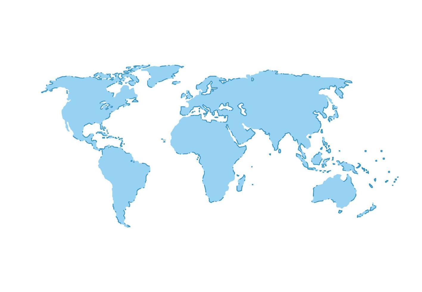 concept de composition de ligne de carte du monde conception minimale du commerce mondial. illustration vectorielle vecteur