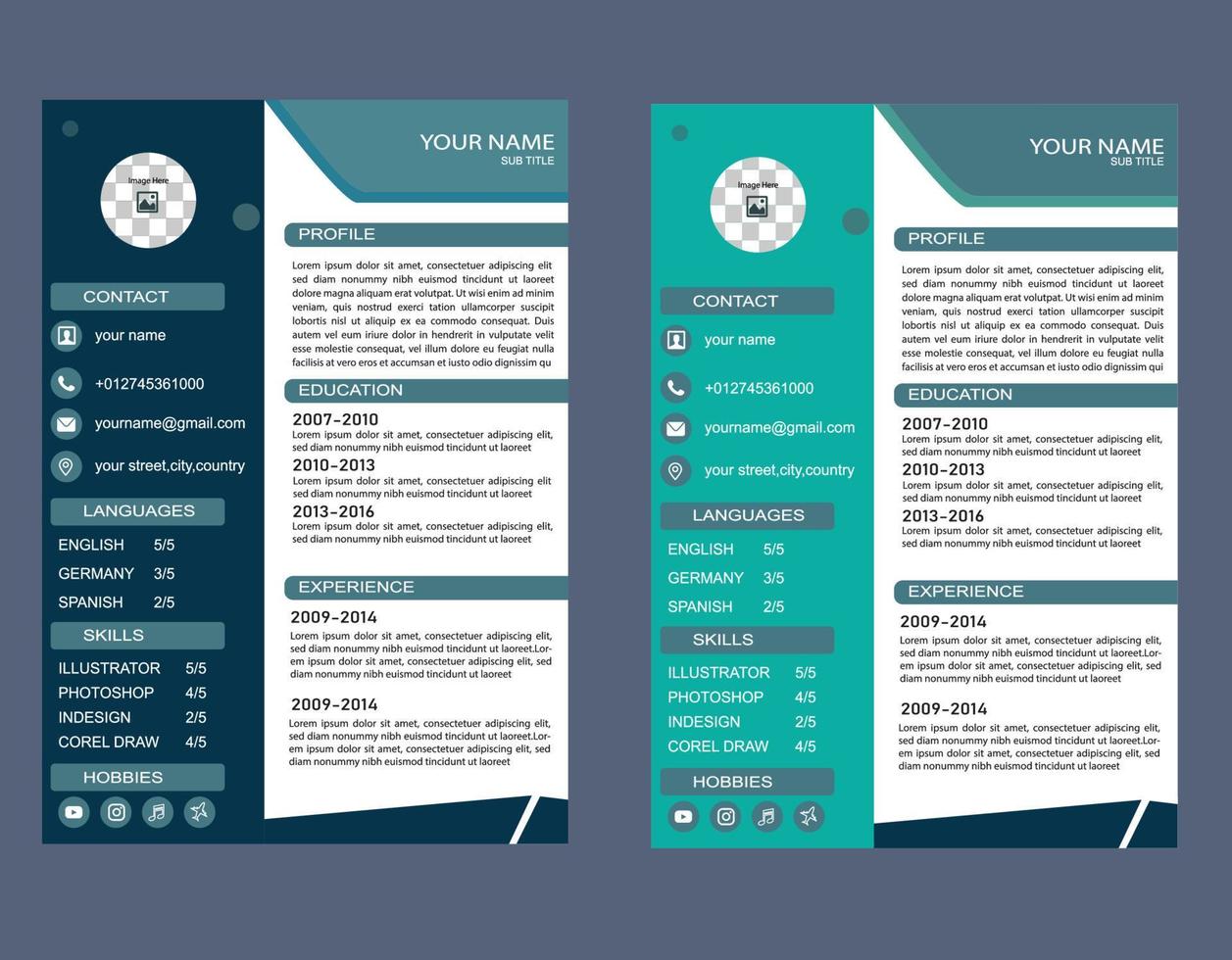 conception de cv créatif à des fins commerciales vecteur