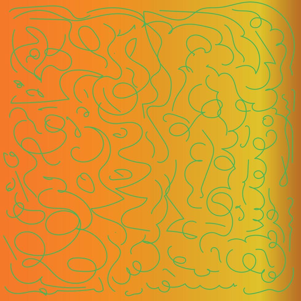 abstrait orange avec des lignes vertes simples. pente. vecteur. vecteur