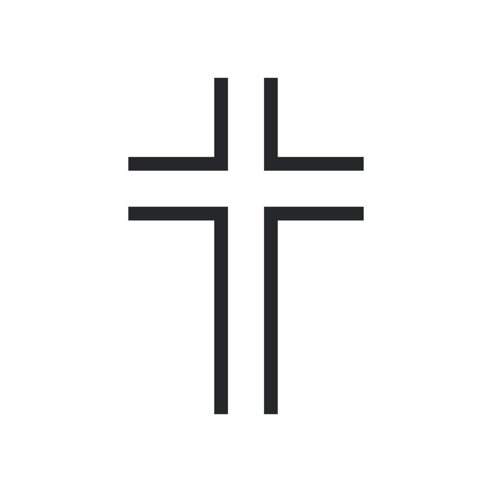 icône d'illustration vectorielle de dieu de la religion croisée. symbole christianisme et forme signe chrétien. crucifix religieux foi et catholicisme noir art sacré. élément de spiritualité conception de jésus et blanc isolé vecteur