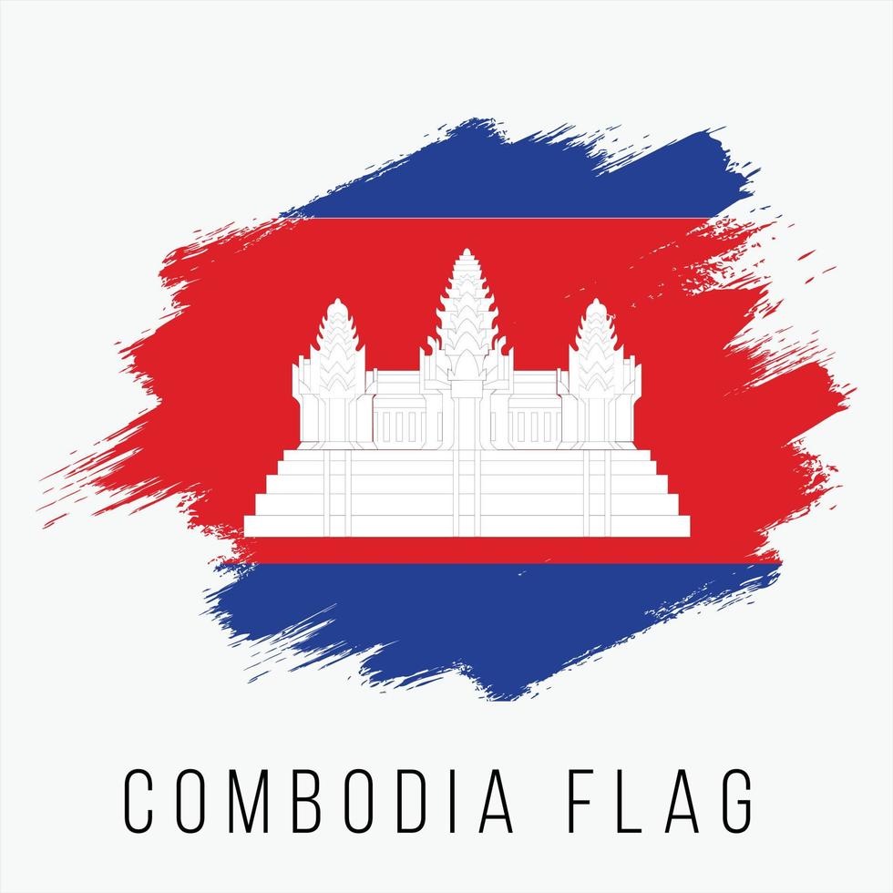 drapeau de vecteur de cambodge grunge