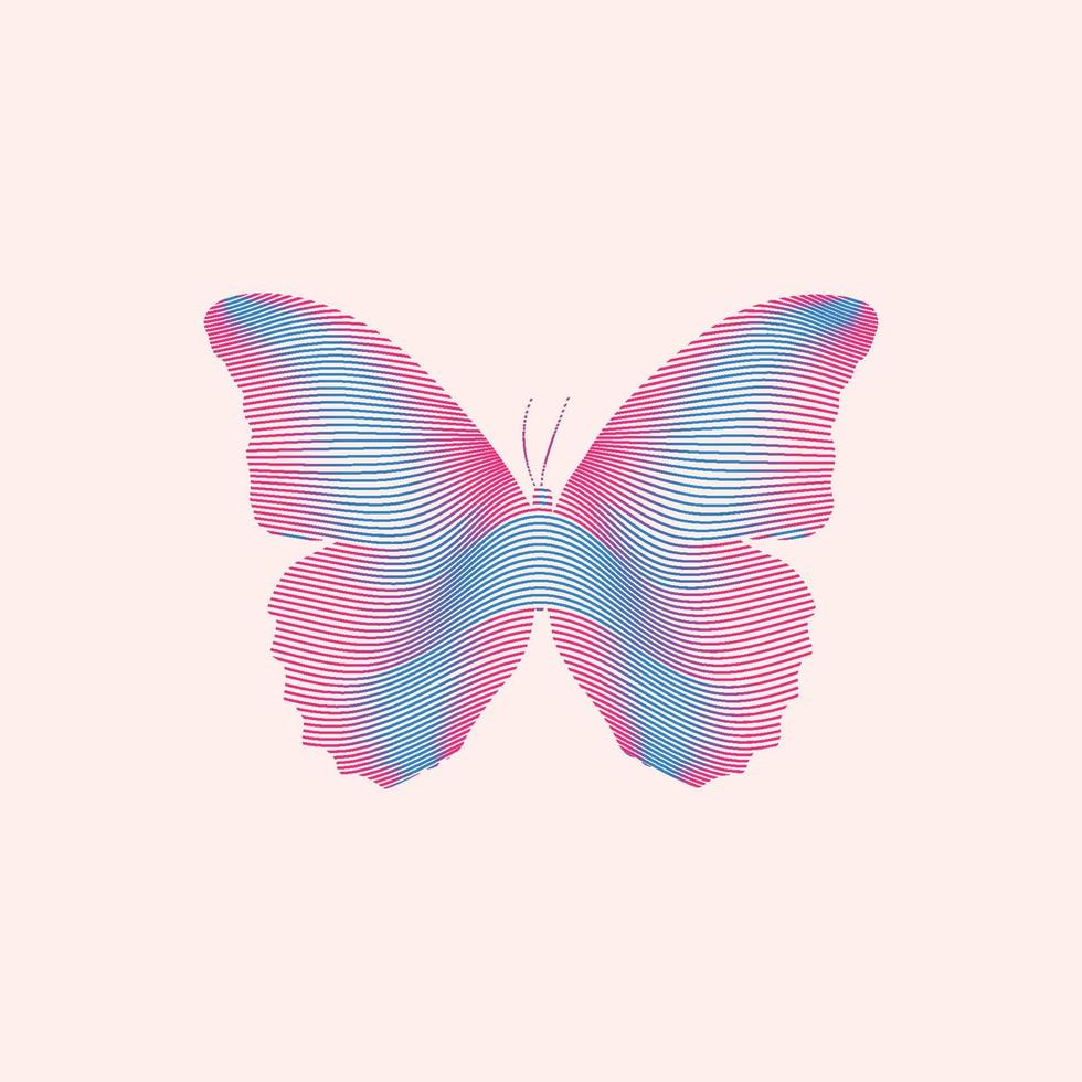 papillon en illustration vectorielle premium mesh design vecteur