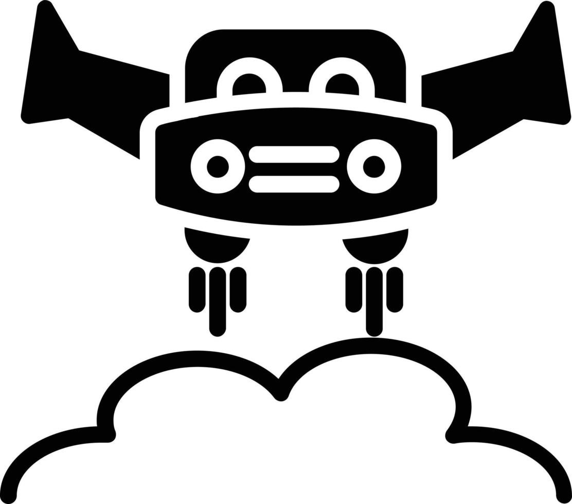 icône de glyphe de voiture volante vecteur