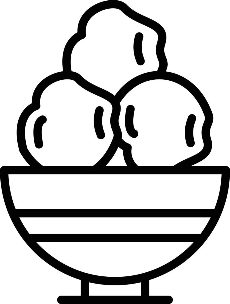 icône de ligne de boulettes de viande vecteur