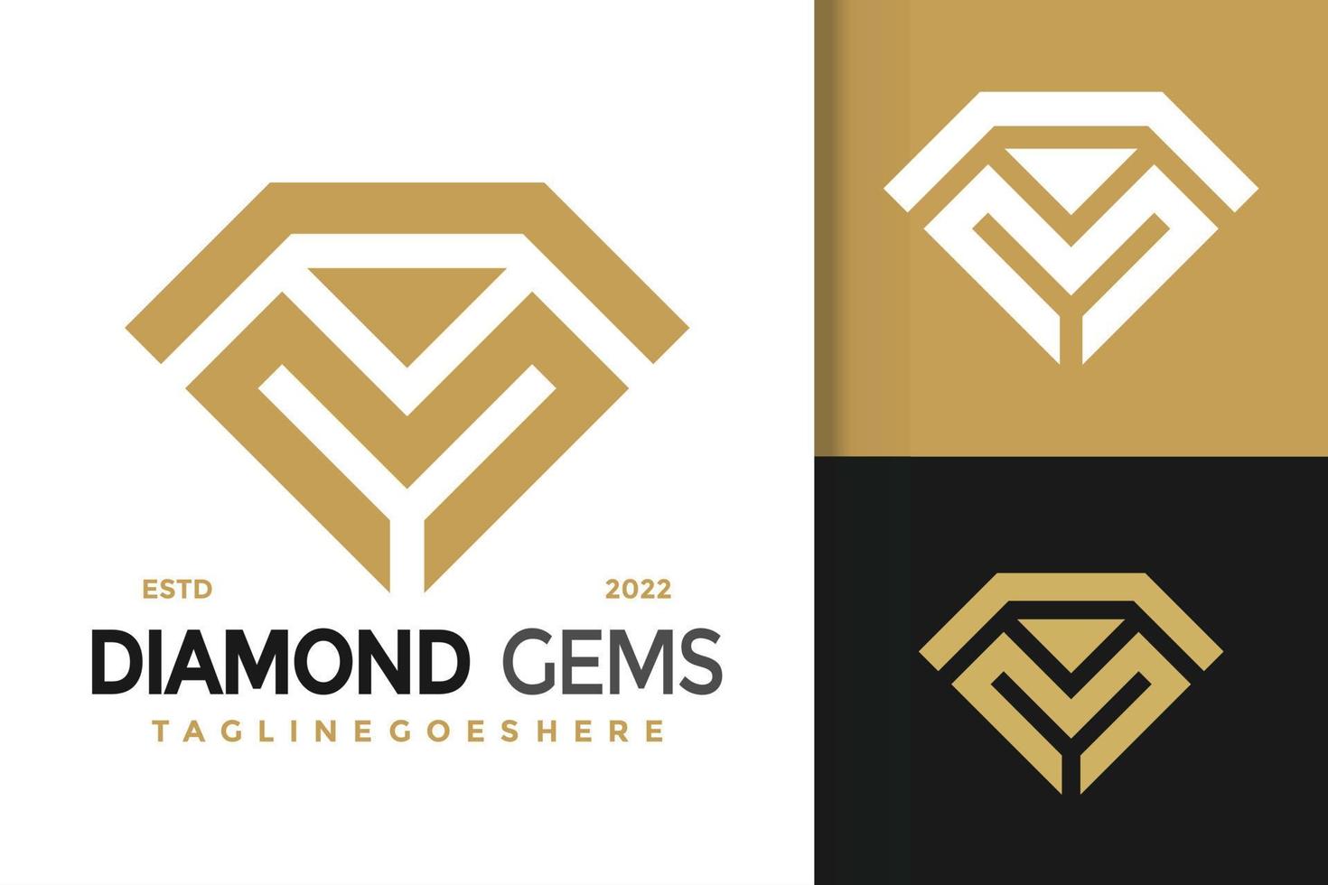 création de logo de bijoux en diamant lettre m, vecteur de logos d'identité de marque, logo moderne, modèle d'illustration vectorielle de dessins de logo