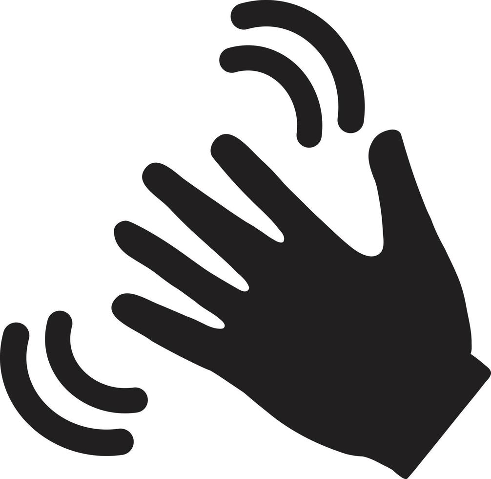 icône de vague de main sur fond blanc. agitant le signe de la main. Bonjour symbole de geste. style plat. vecteur