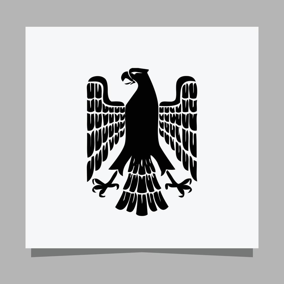 illustration vectorielle d'un aigle noir sur papier blanc qui est parfait pour les logos, les cartes de visite, les emblèmes et les icônes. vecteur