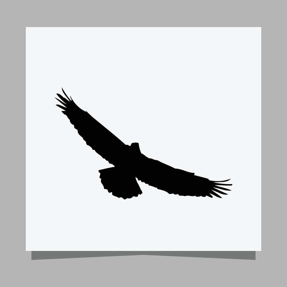 l'aigle noir vectoriel sur papier blanc est parfait pour les logos, les illustrations, les bannières, les dépliants, les fonds d'écran