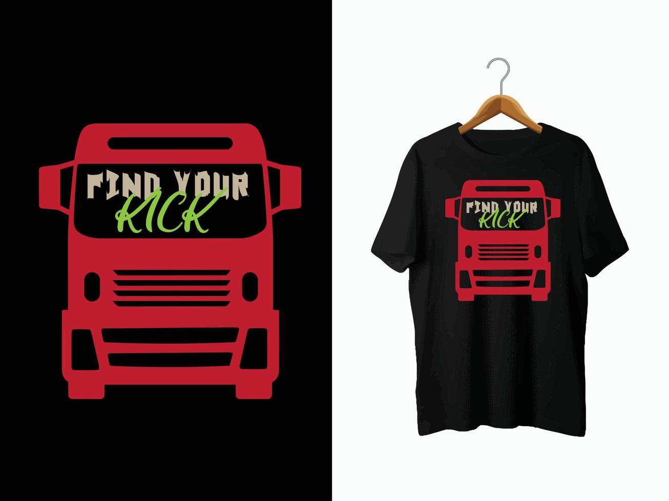 conception de t-shirt de camion vecteur