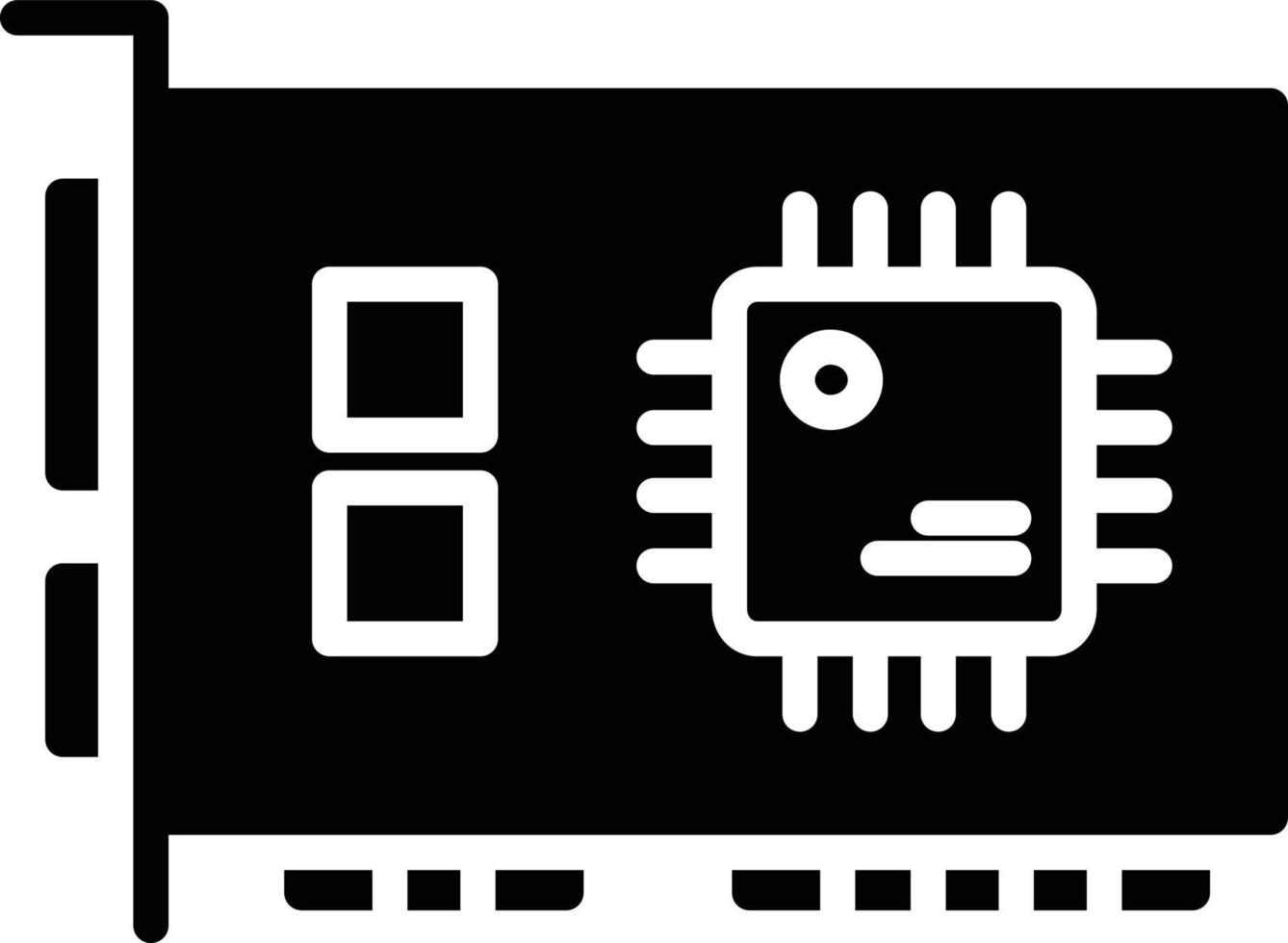 icône de glyphe de carte d'interface réseau vecteur