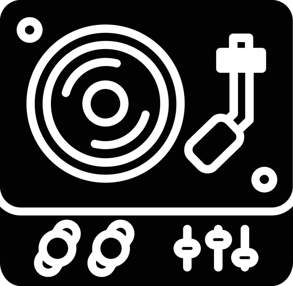icône de glyphe de phonographe vecteur
