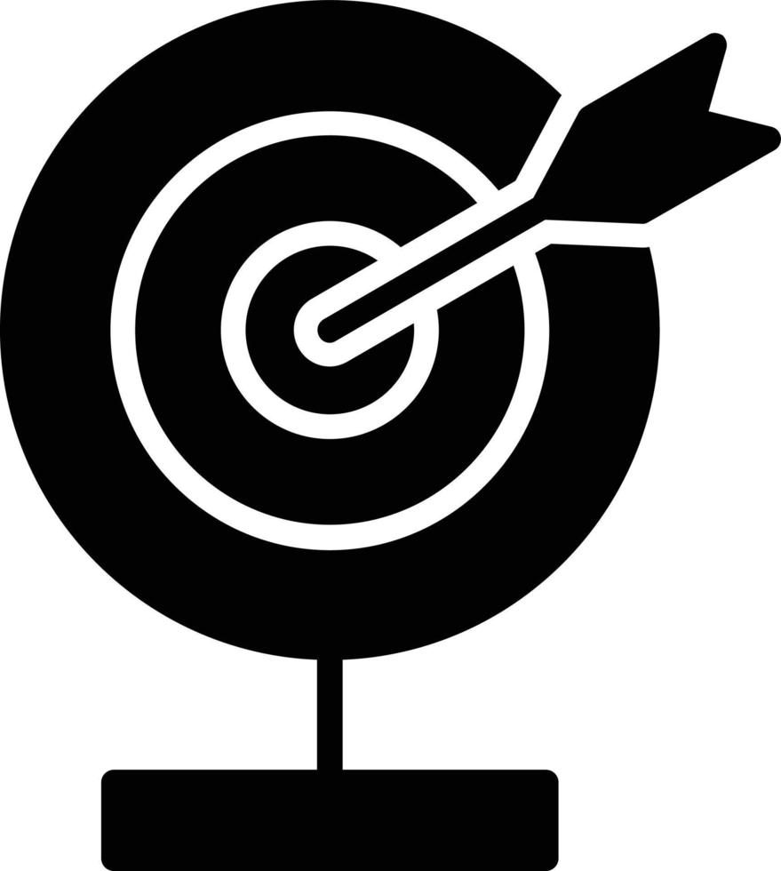icône de glyphe de jeu de fléchettes vecteur