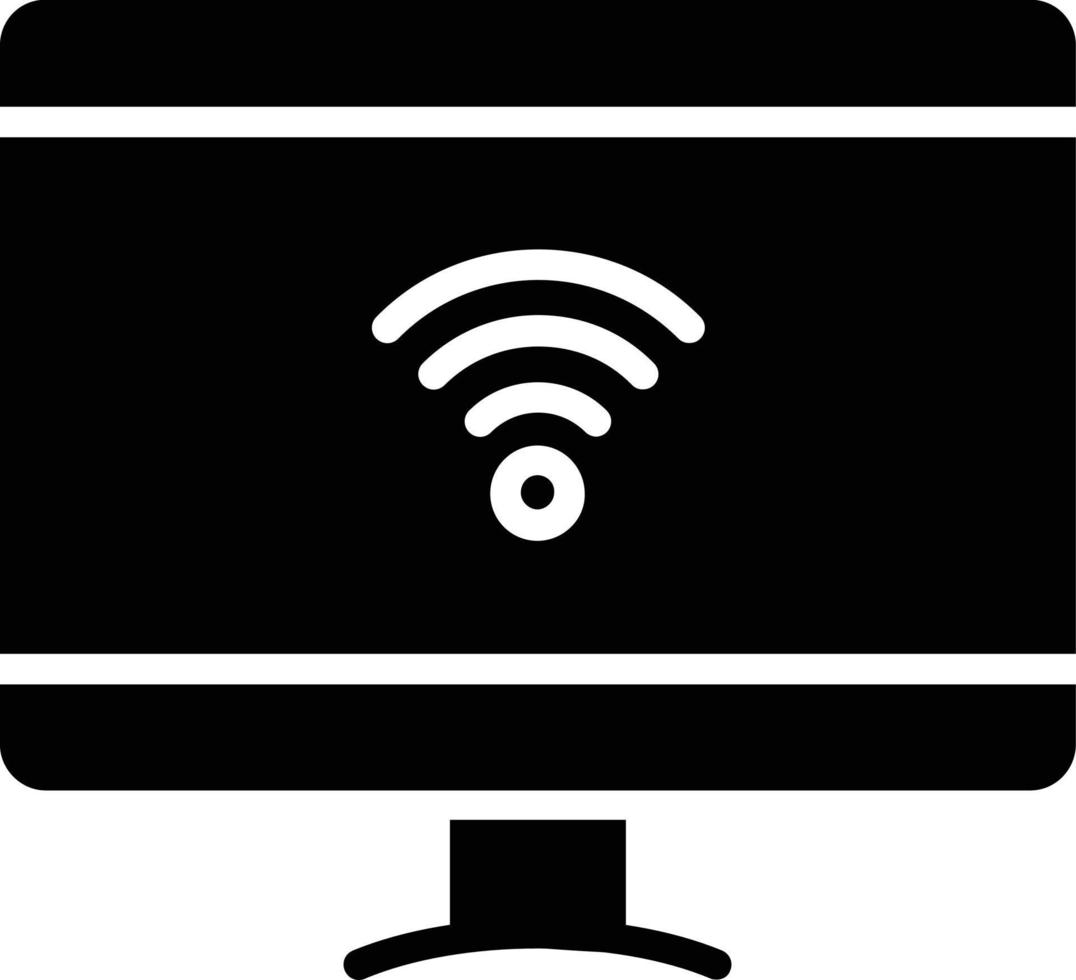 icône de glyphe de télévision intelligente vecteur