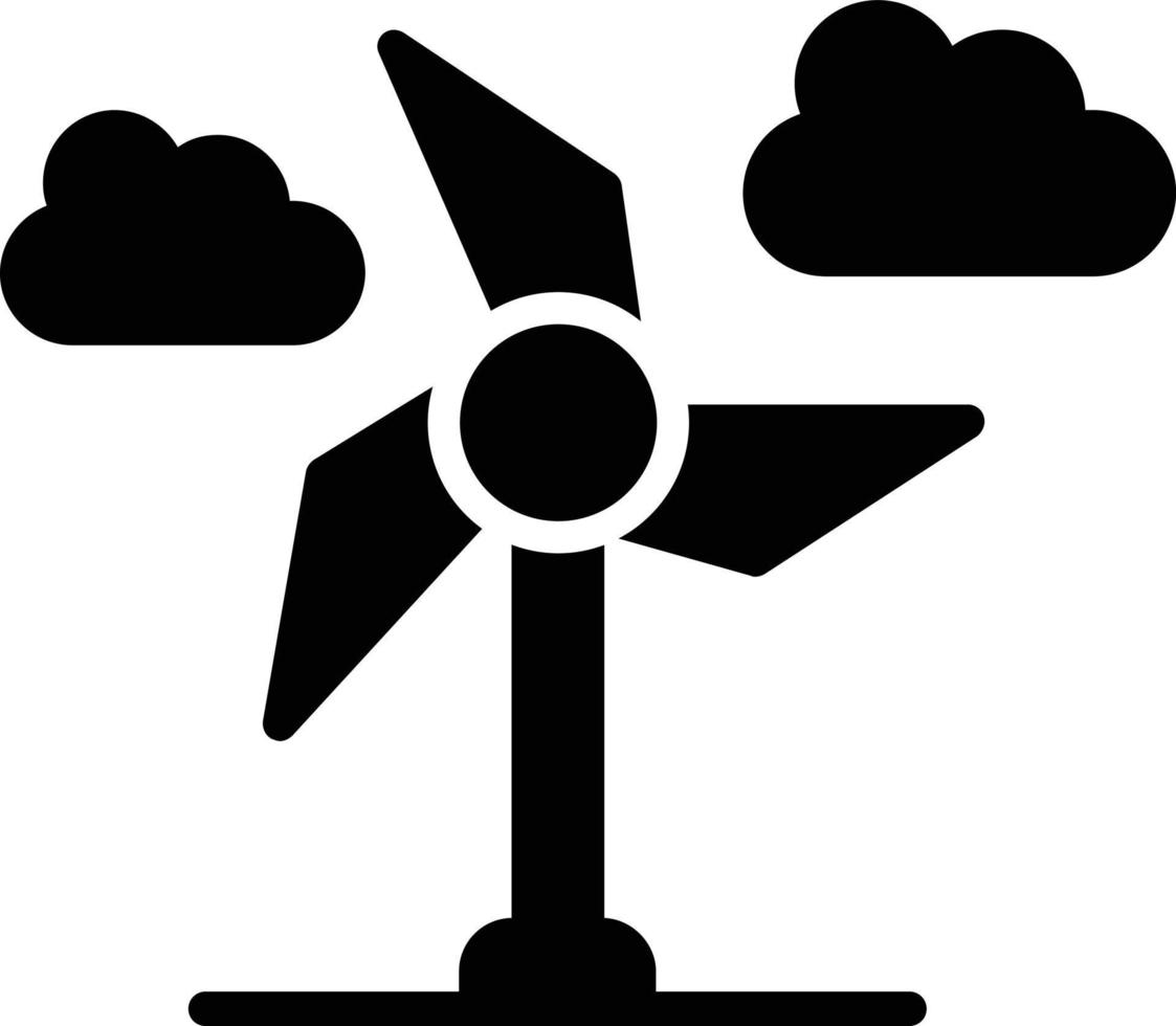 icône de glyphe d'éolienne vecteur