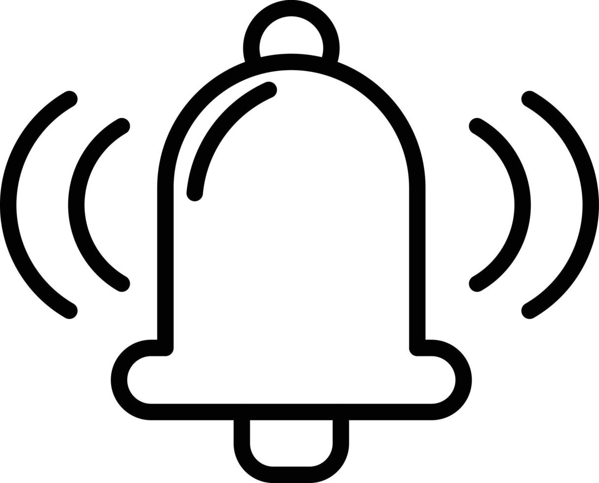 icône de ligne de cloche vecteur