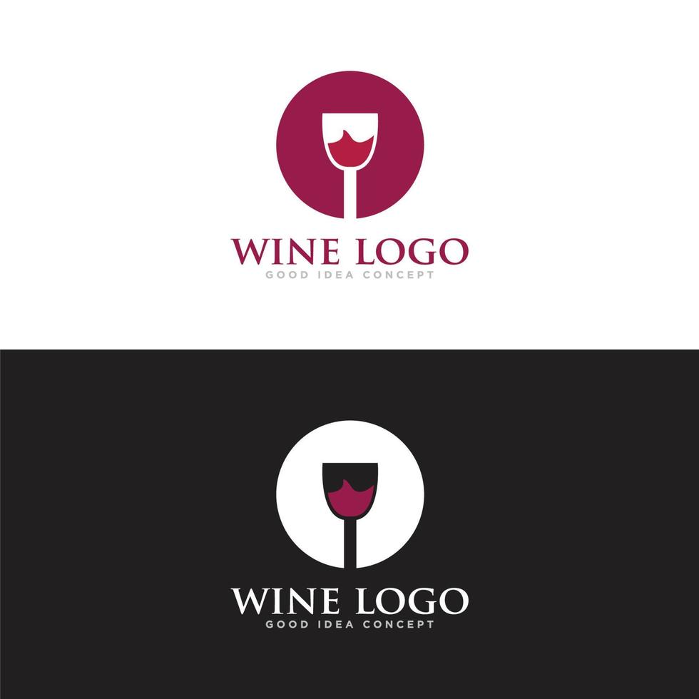 vecteur de conception de logo de bar à vin