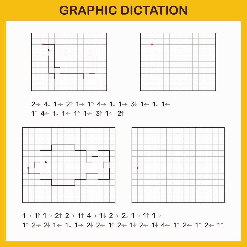 dictée graphique. jeux éducatifs pour les enfants. vecteur