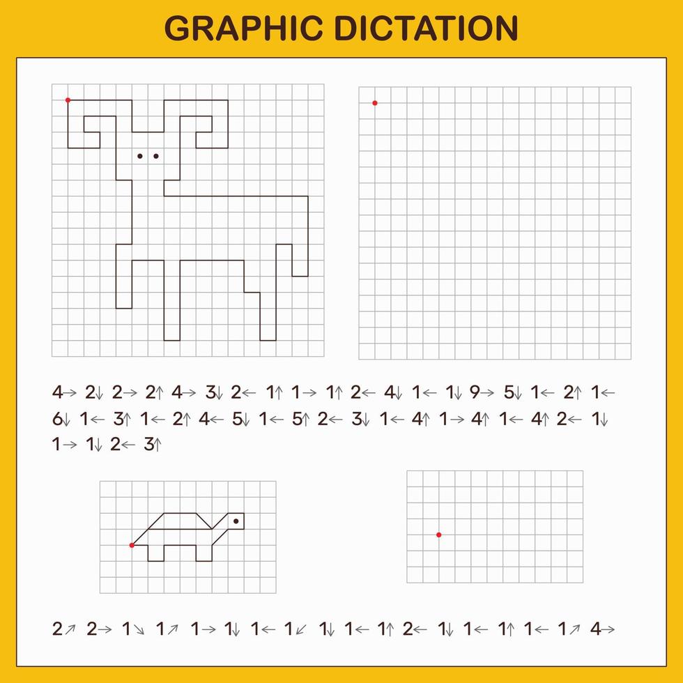 dictée graphique. jeux éducatifs pour les enfants. vecteur