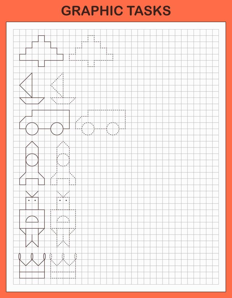 tâches graphiques par cellules. jeux éducatifs pour enfants vecteur