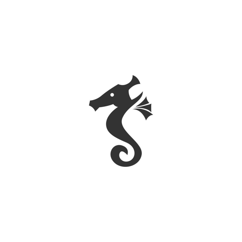 illustration de conception de logo icône hippocampe vecteur