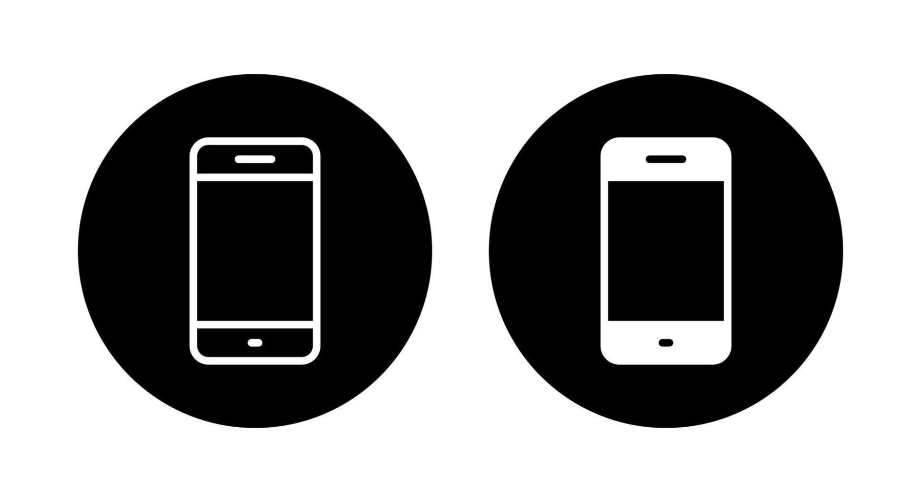 téléphone portable, smartphone, vecteur d'icône de téléphone isolé sur fond de cercle
