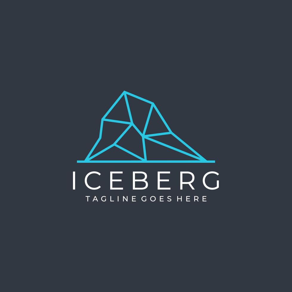 iceberg lignes simples logo design vecteur icône symbole graphique illustration