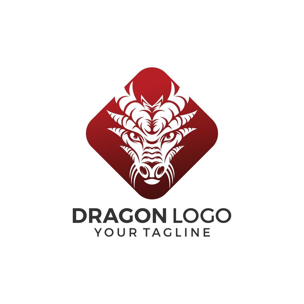 modèle vectoriel de conception de logo de mascotte de dragon