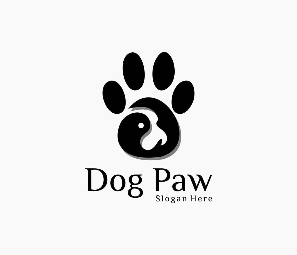 chien patte logo illustration animalerie magasin soins médicaux conception vecteur